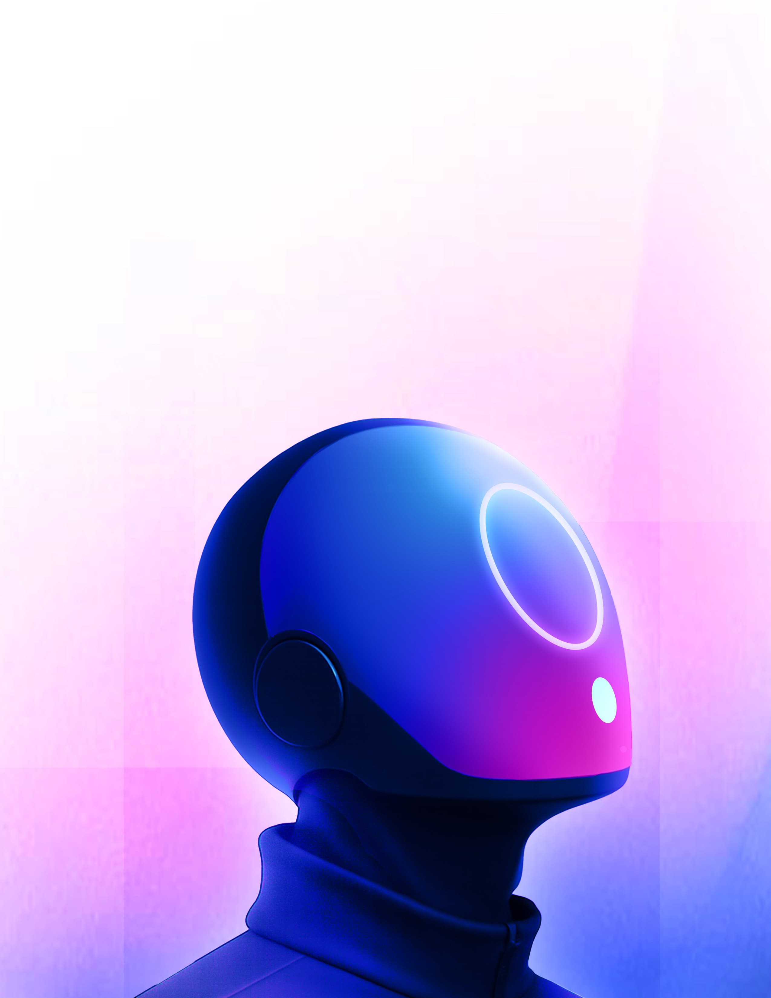 Blue android portrait